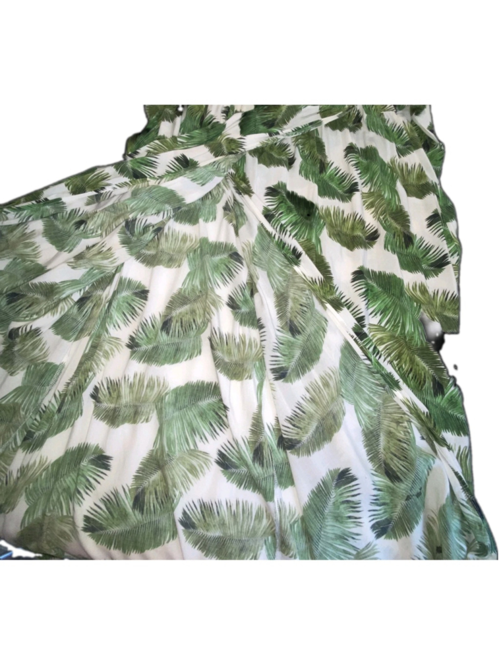 Melissa Odabash Palm Print Resort Maxi Skirt Sz M Boho Vacation Tie Waist - Picture 3 of 8